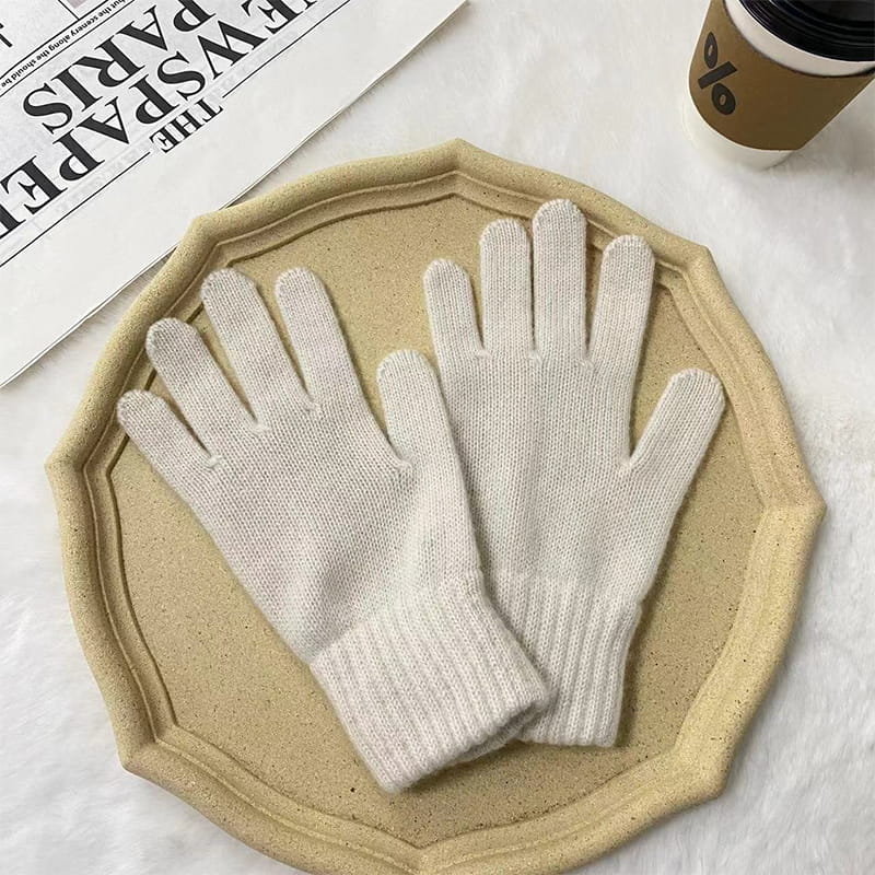 Polyesterovy rukavice s pevnou barvou teplé vlny